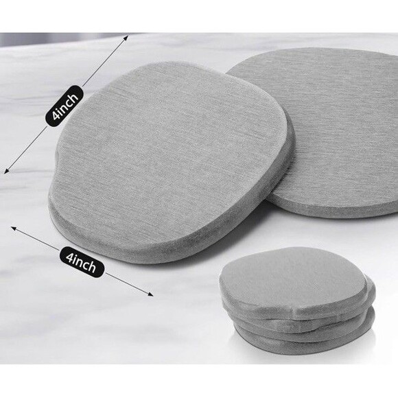 Diatomaceous Earth Set of 6 Absorbent Abstract Coasters 4in Coffee Bar Tiki Bar - Picture 2 of 8